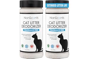 NonScents Cat Box Deodorizer - Odor Eliminator - Reduces Scooping, Extends Litter Lifespan - Fragrance-Free, Fresh Scent - 2-Pack
