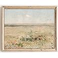 Kizbok Vintage Landscape Wall Art for Bedroom, Farmhouse Wall Decor Meadow Landscape Canvas Painting Vintage Pictures French Decor for Cozy Bedroom Gallery (8" x 10"-UNFRAMED)