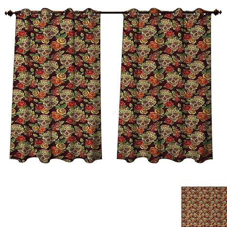 Amazon Com Anzhouqux Sugar Skull Bedroom Thermal Blackout