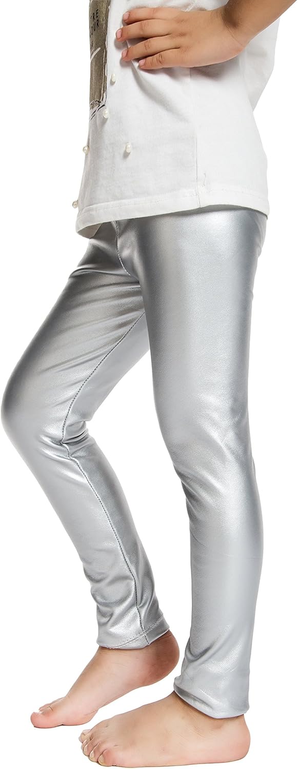 girls black leather pants