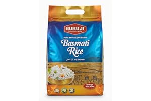 Guruji Pure Extra Long Grain Basmati Rice - Natural Aromatic & Traditional Taste - Product of India - 10 Lbs (4.54 kg) Bulk B