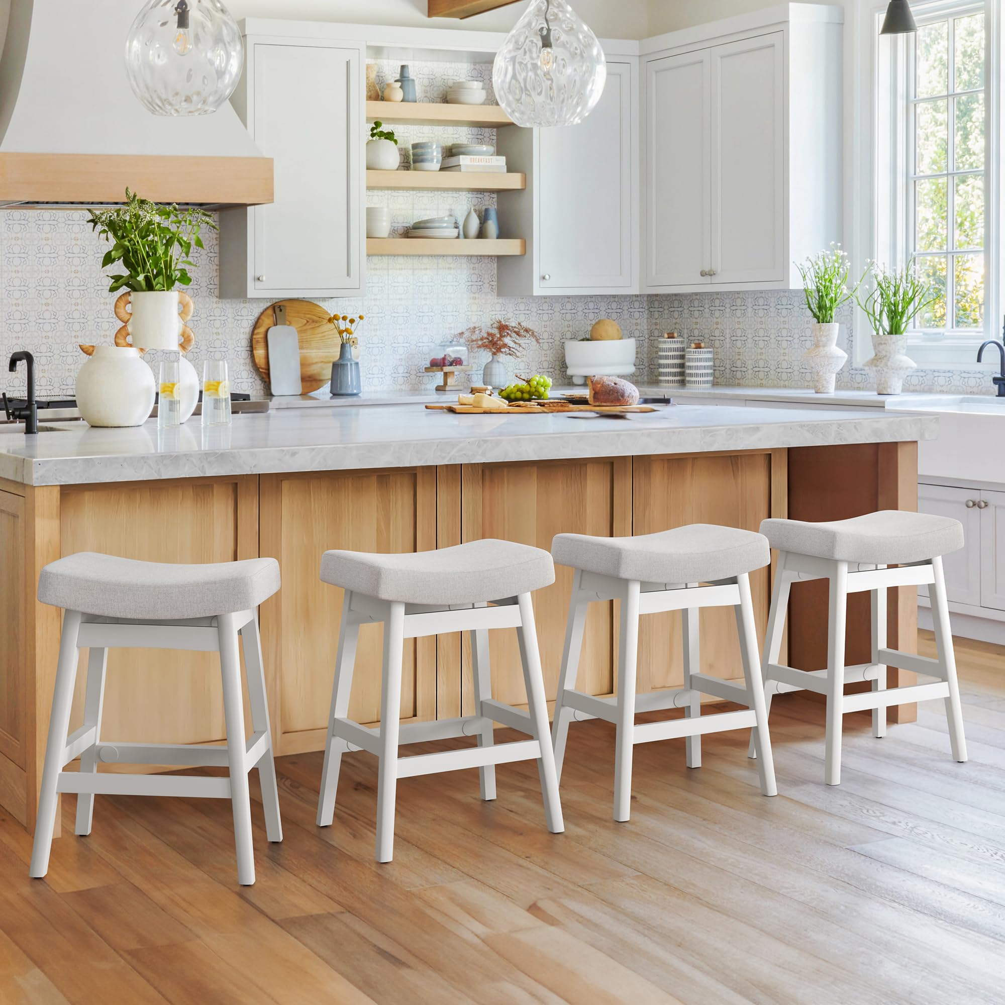 Cozyman Bar Stools Set of 4, Barstools with Sturdy