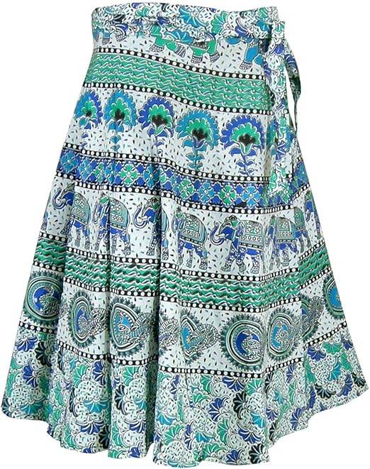 Block Print Cotton Wrap Skirt Summer Indian Clothing Amazon.co.uk Clothing