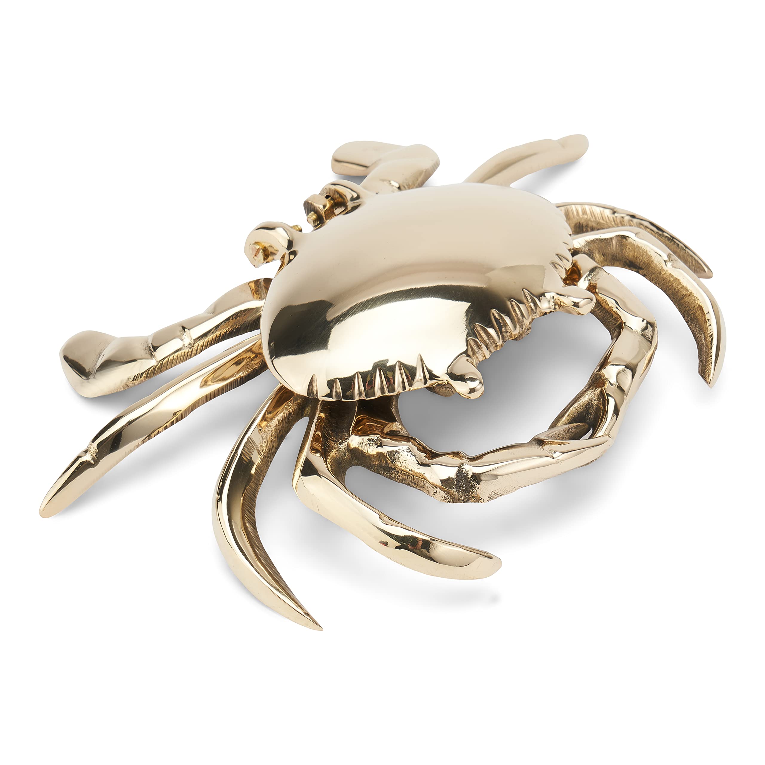 NKlaus 11508 Ashtray - Crab Brass Gold Solid Lid Aschenbercher Maritime for Boat and Patio 18 x 13 x 4 cm