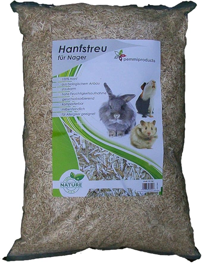 Hemp Animal Litter 45 Litres (£ 0.26 L 100 Hemp Bedding for Cage
