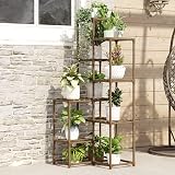 Bamworld 54.7 Tall Corner Plant Stand Indoor Outdoor Wooden Tiered Rack view 7