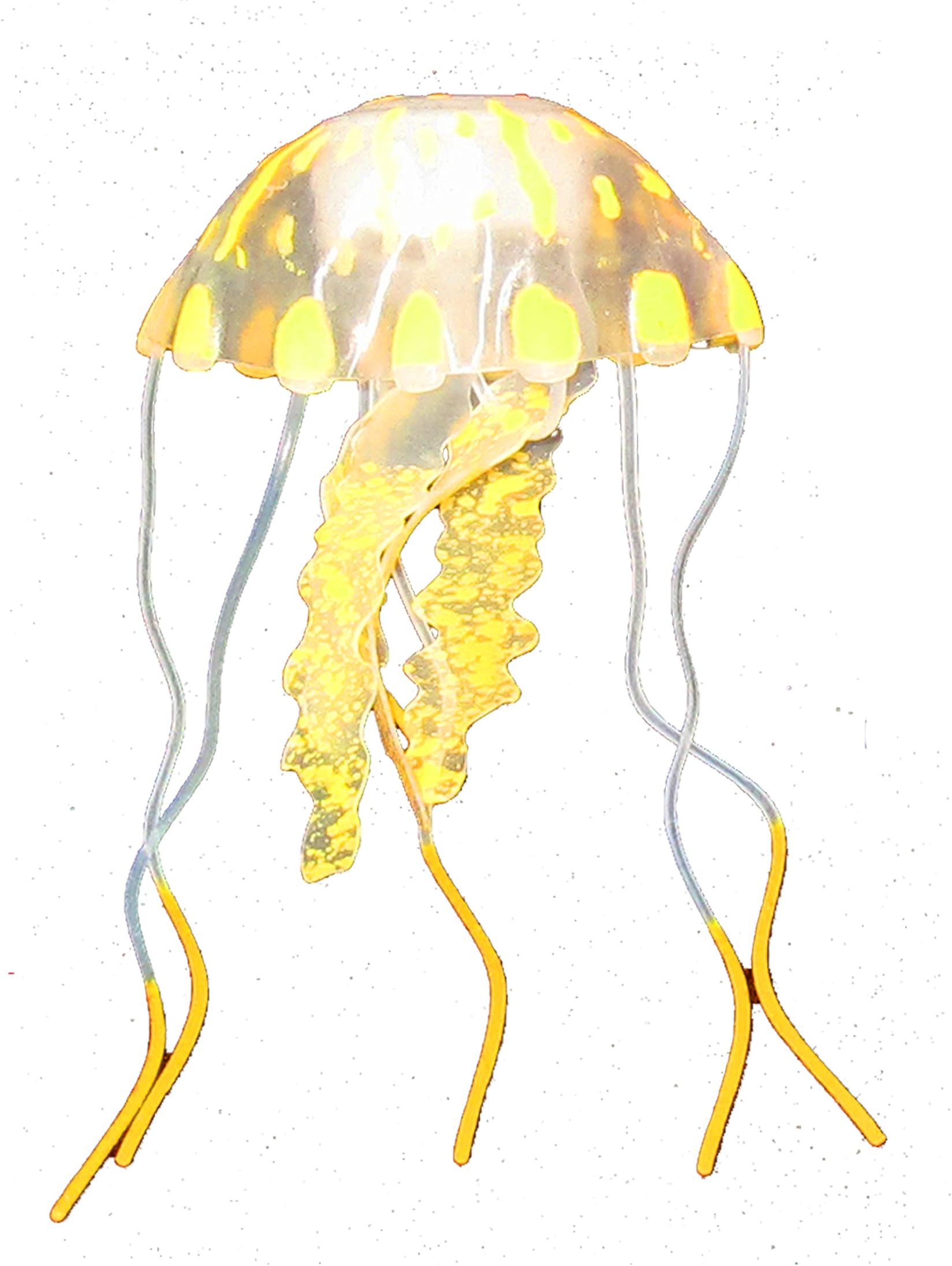 Aquaficial Jellyfish Artificial Silicone Plastic Floating Glow Effect Glowing Vivid Colors Ornament Decoration Fish Tank Aquarium pesera eco Friendly Salt Fresh Water Suction Cup