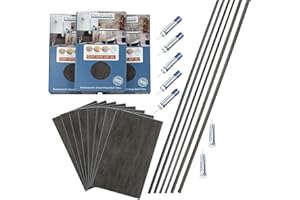 Palisade 25.6 in. x 14.8 in. Interlocking Vinyl Tile Shower and Tub Surround Kit in Ashen Slate