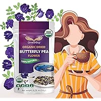Butterfly Pea Flower Tea GIVEORBUY - USDA Organic Butterfly Tea Herbal Loose Leaves-Experience the Magic of Butterfly Pea Flo
