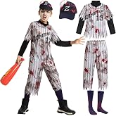 Spooktacular Creations Zombie Baseball Player Costumes for Boys, Scary Halloween Costume for Kids, Halloween Parties