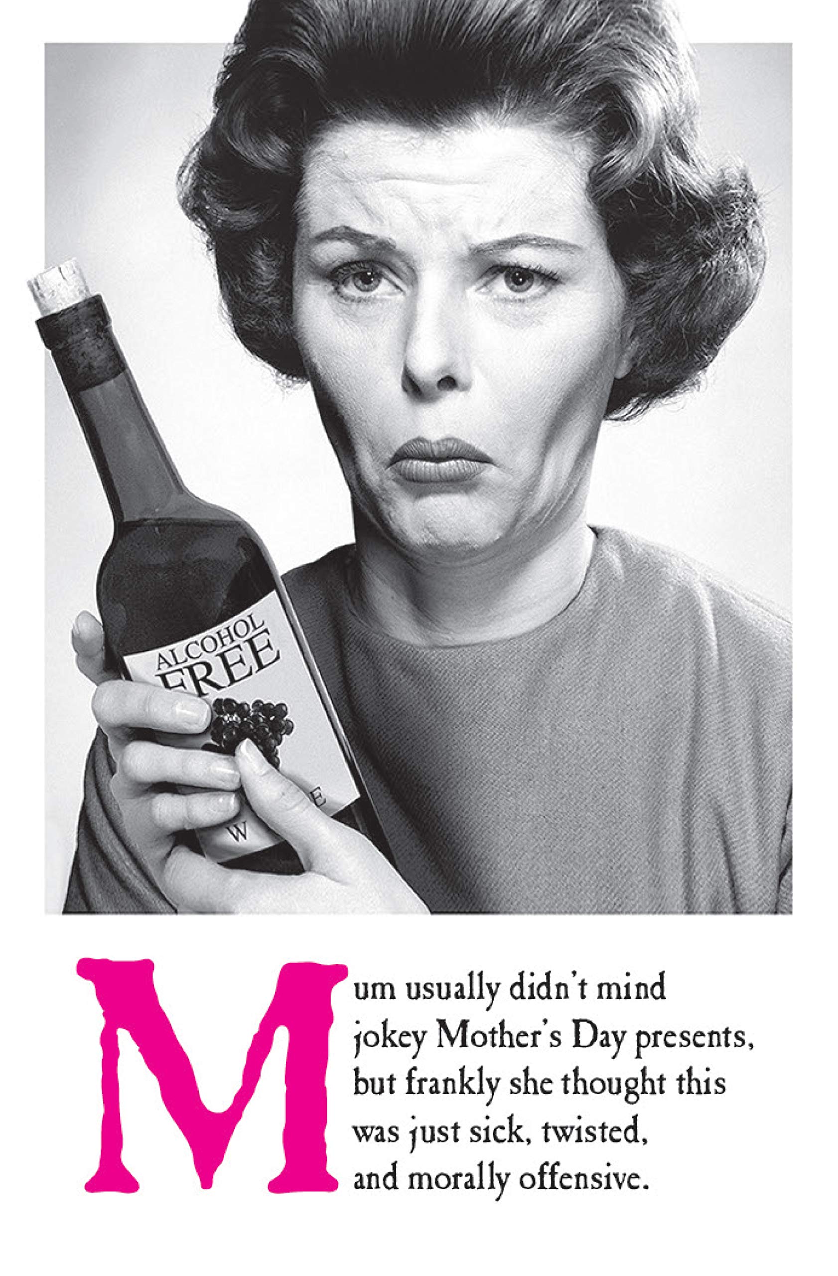 Emotional Rescue Funny Mothers Day Card for Mum, Mum Usually Didn't Mind Jokey Mother's Day Presents!, Black & White