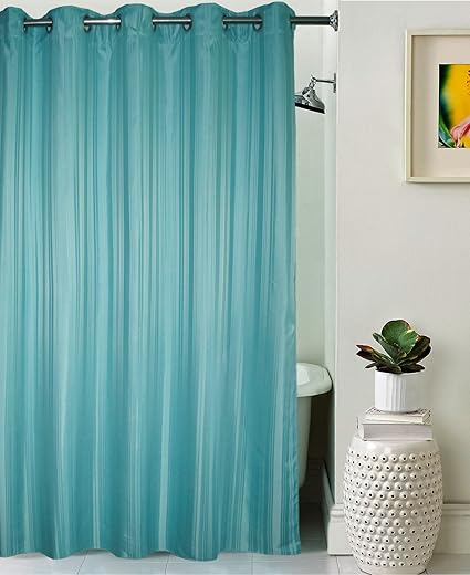 Lushomes Unidyed Dark Green Polyester Shower Curtain with 10 Eyelets, 70x82-inch (Single pc)