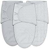 SWEET DOLPHIN 3-Pack Baby Swaddle Sleep Sacks - Newborn Swaddle Blanket with Soft Cotton - Ergonomic Wrap for Boys and Girls, 0-3 Months, Grey