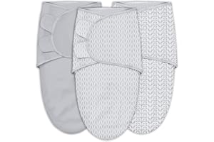 SWEET DOLPHIN 3-Pack Baby Swaddle Sleep Sacks - Newborn Swaddle Blanket with Soft Cotton - Ergonomic Wrap for Boys and Girls, 0-3 Months, Grey