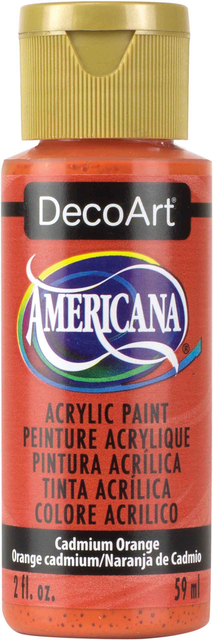 DecoArt Americana 2 oz Acrylic Multi-Purpose Paint, Cadmium Orange
