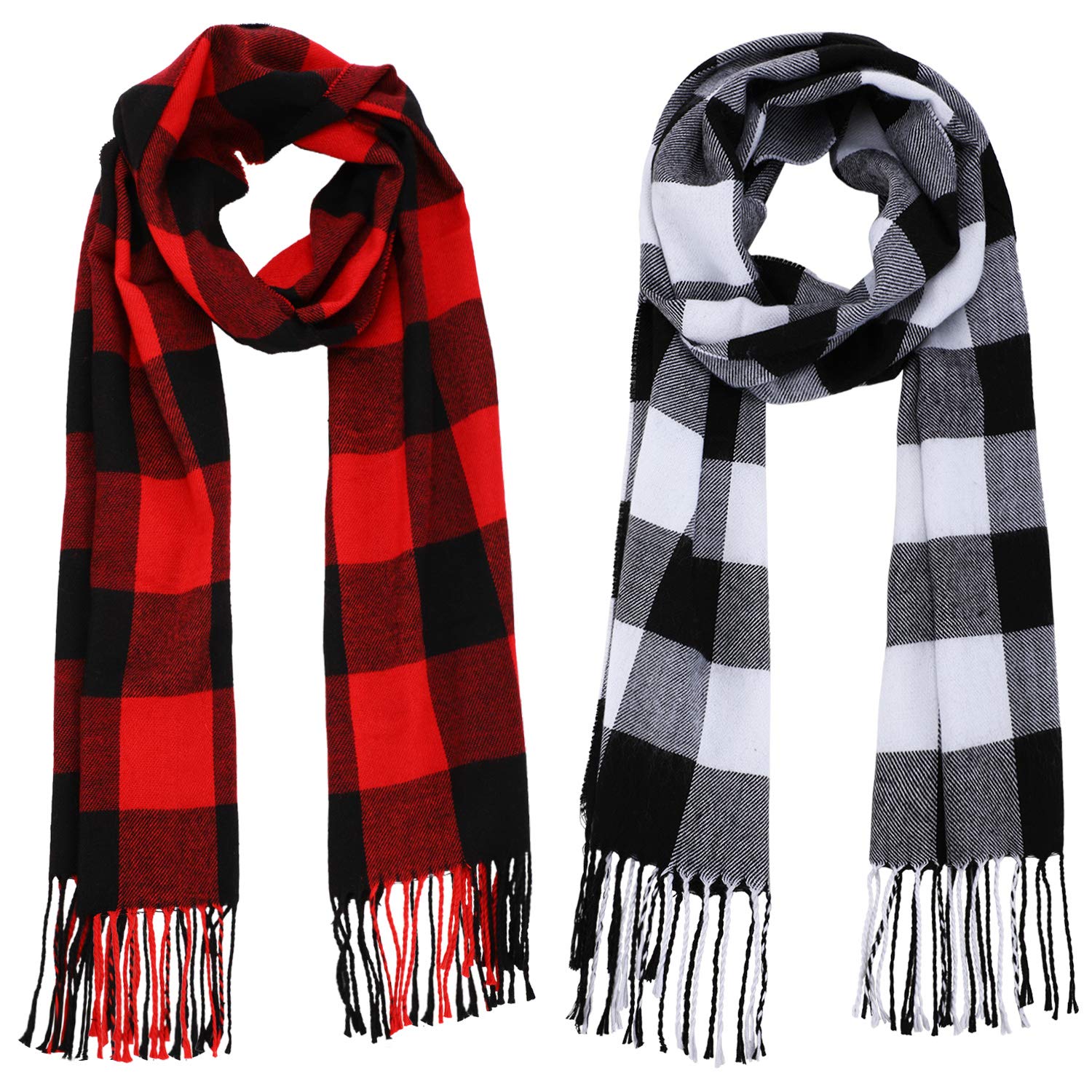 2 Pieces Warm Tartan Plaid Checked Women Winter Scarf and Wraps Unisex 2 Pieces Warm Tartan Plaid Checked Women Winter Scarf and Wraps Unisex