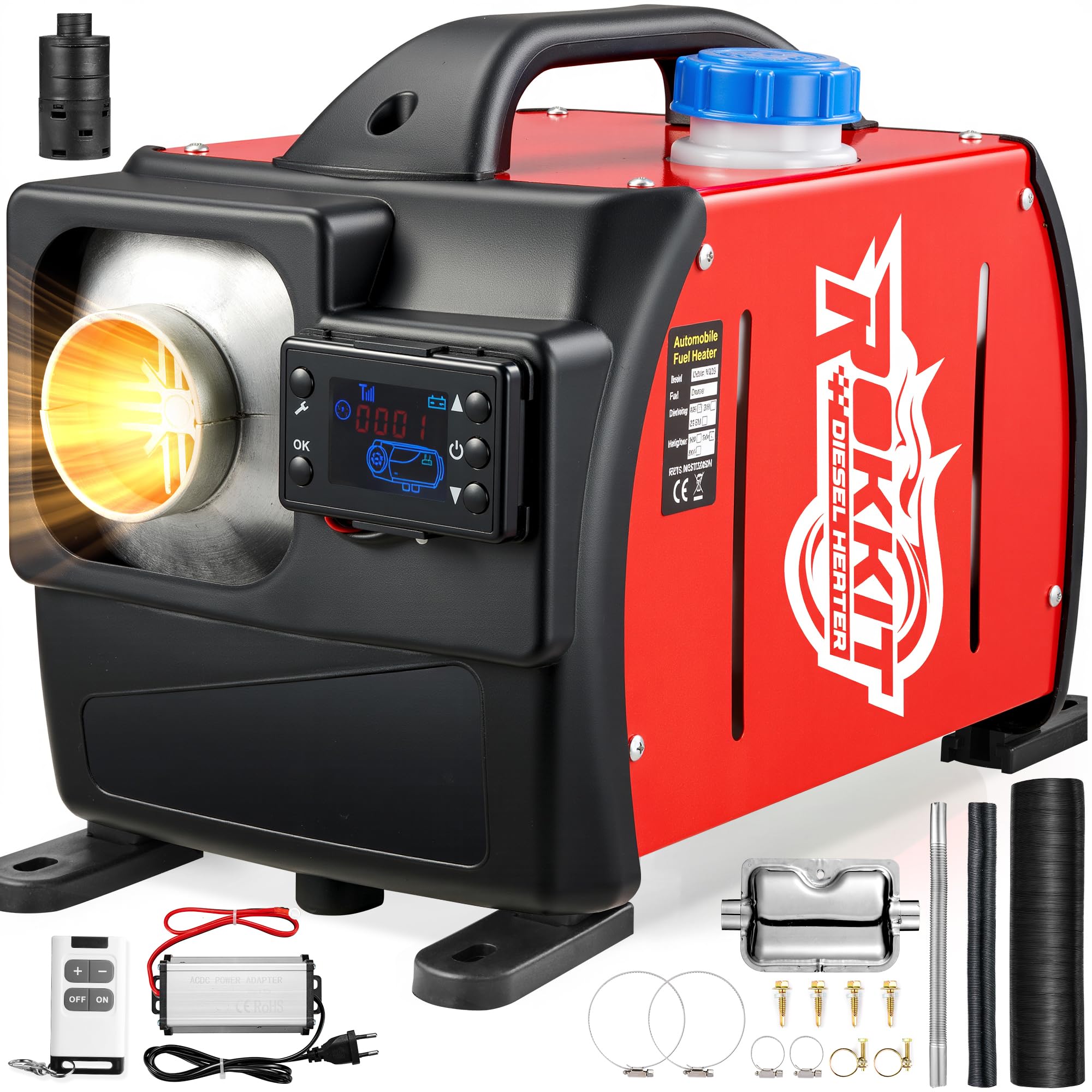 Photo 1 of [2026 Version]Diesel Heater 8KW, 110V/12V All-in-One Portable Diesel Air Parking Heater with LCD Thermostat Monitor & Remote Control for Trucks, Car Trailer, Boat and Motor-home (8000W)