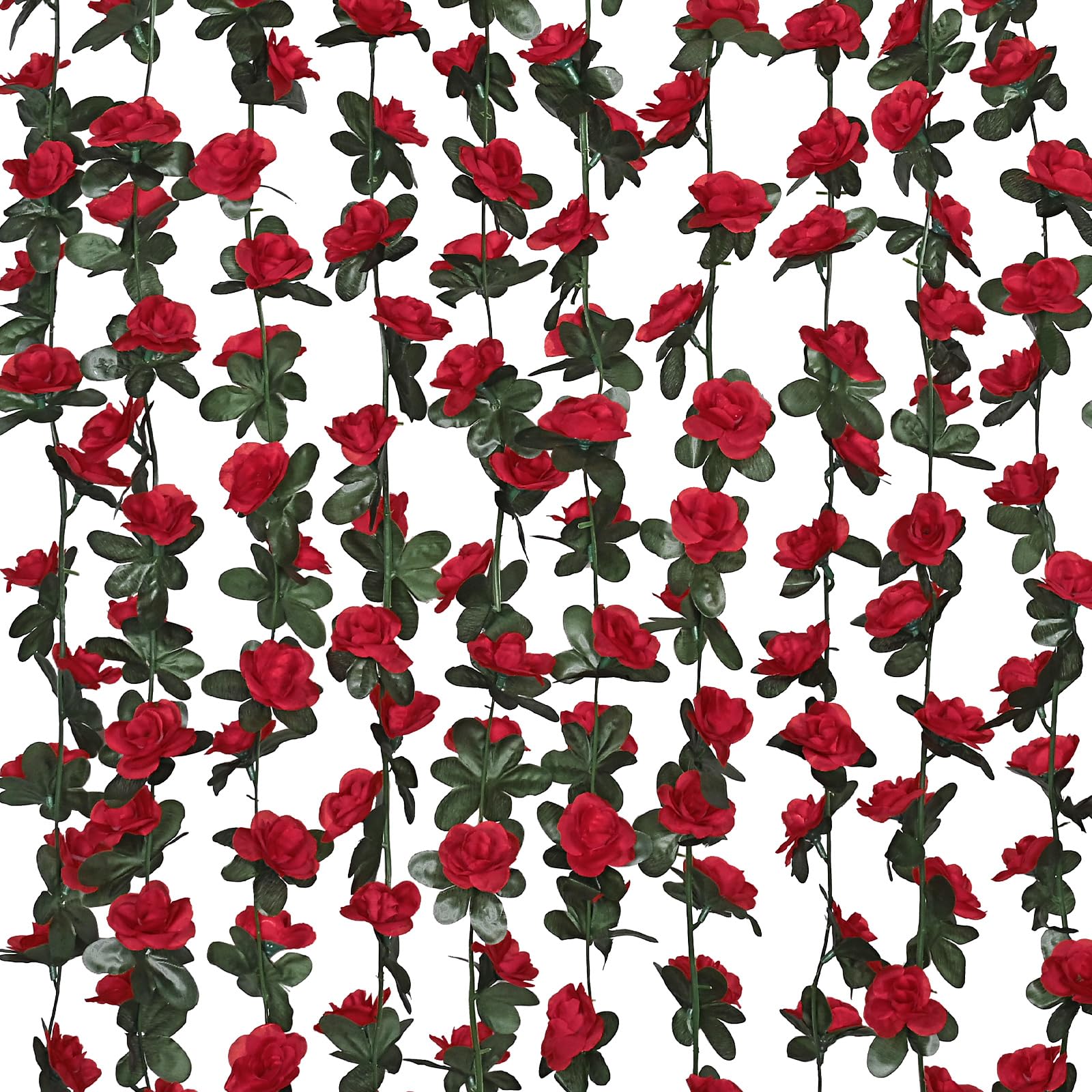 Photo 1 of MARTINE MALL Flower Garland Vines, 12 Strands 99Ft for Bedroom, Rose Decoration, Floral Garland for Room Table Christmas Birthday Wedding Party Garden Wall Decor