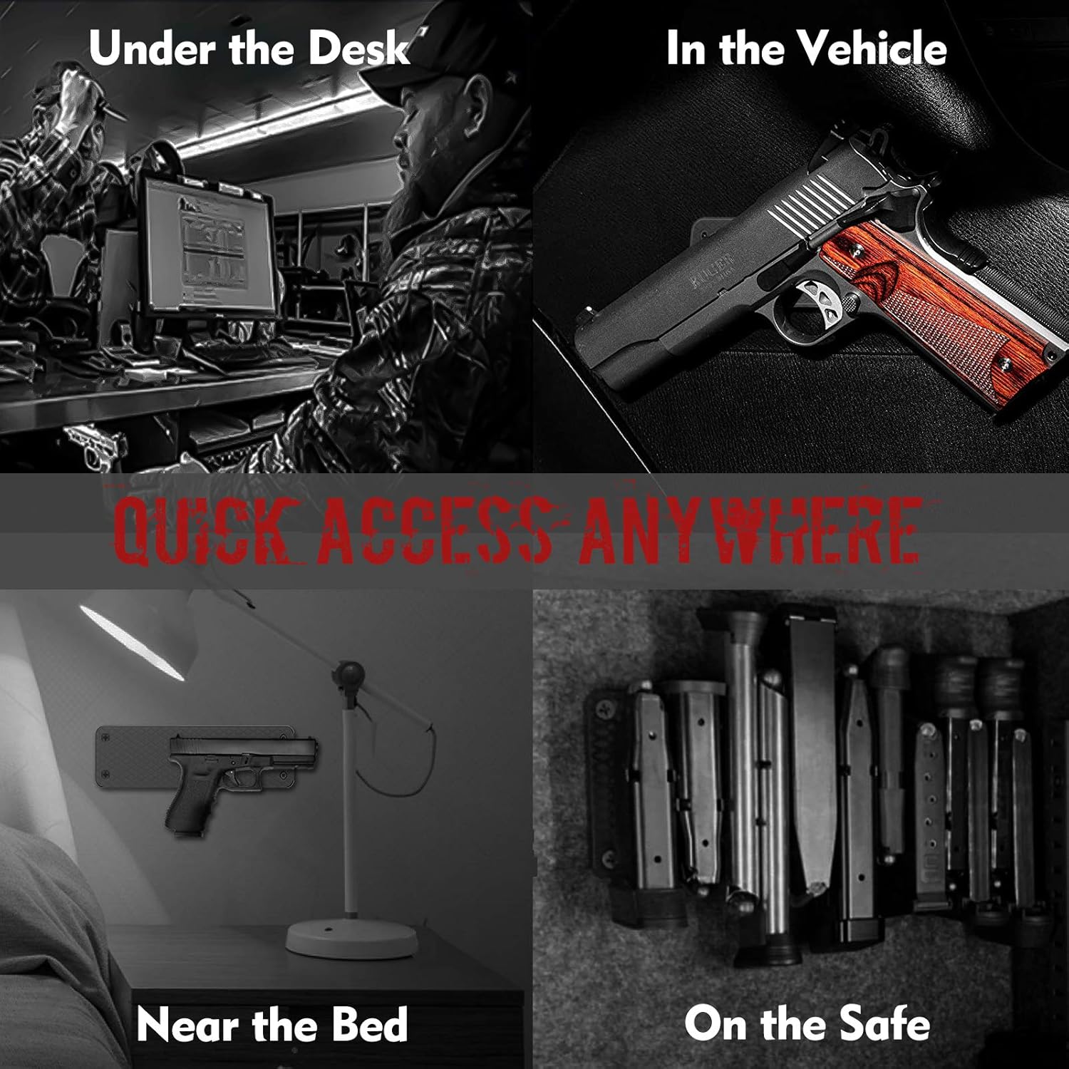 Magnetic Ammunition Holder, Gun Magazine Storage/Organizer in Shelf, Cabinet, Locker, Vault, Desk, Door, Ammo Gun Safe Accessories Mount for Pistol, Rifle, Handgun Mags&Clips : Sports & Outdoors