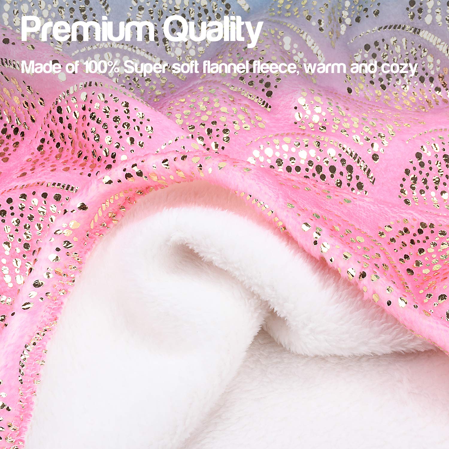 Catalonia Kids Mermaid Tail with Sleep Mask, Super Soft Flannel Sleeping Snuggle Blanket for Girls, Fish Scale Pattern, Birthday Gift for Daughter
