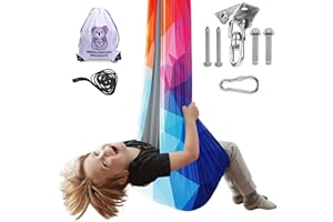MINGLEWOOD PRODUCTS MINGLEWOOD Sensory Swing for Kids – Indoor Swing Set with 360° Swivel Hanger – Cozy & Calming Hammock for Autism, Anxiety, ADHD & Sensory Disorders