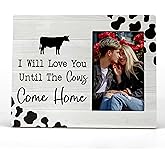 FONDCANYON I Will Love You Until The Cows Come Home Picture Photo Frame,Couples Love Picture Frames,Valentine Wedding Gifts For Girlfriend Boyfriend Husband Wife Him Her (4x6 Inch Photo) (Color-2)