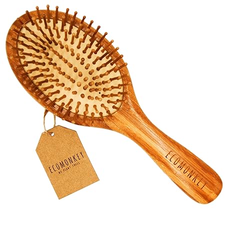 ECOMONKEY® ? Die nachhaltige Bambus Haarbürste + 100% vegan + Naturborsten aus Bambus + antistatisch + plastikfrei