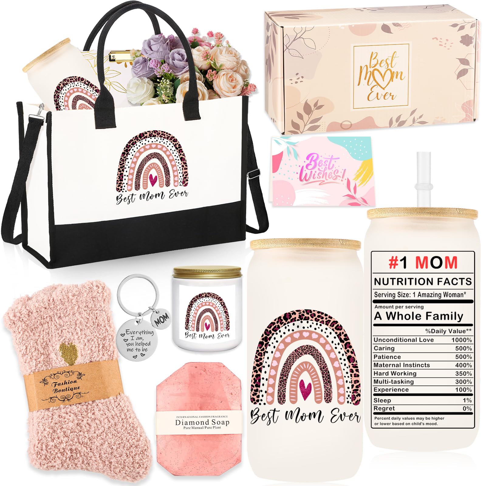 Photo 1 of 9 PCS Mothers Day Gifts for Mom from Daughter Son New Mom Birthday Christmas Gifts Basket