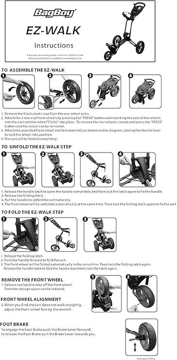 bag boy ez walk push cart