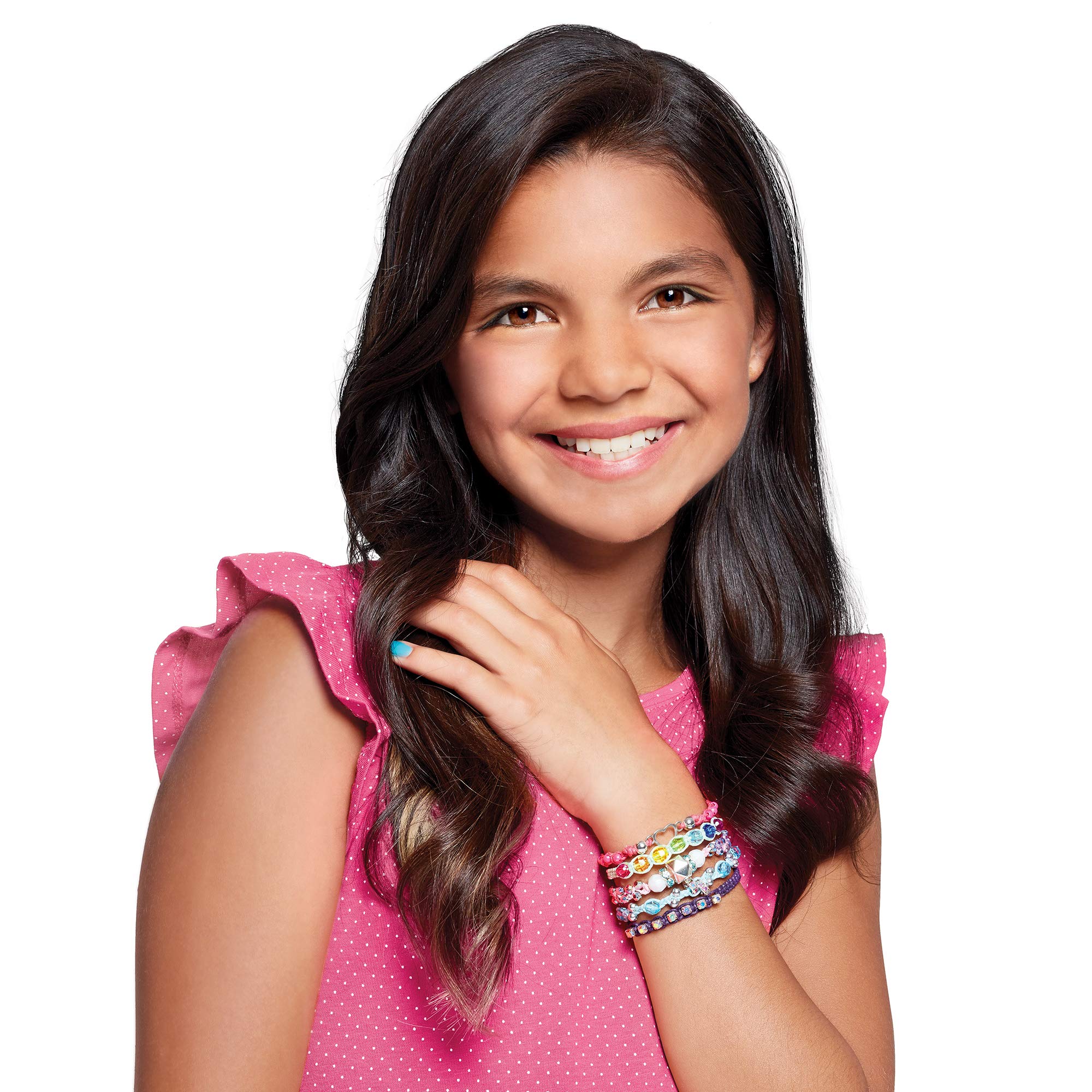 Make It Real: Rainbow Bling Bracelets Kit - Create 5 Unique Cord Charm Bracelets, 82 Pieces, Includes Play Tray, All-in-One, DIY Kit, Tweens & Girls, Arts & Crafts, Kids Ages 8+