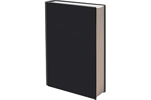 ELLOPI Easy Apply Stretchable Book Cover 1 Pack Black. Jumbo Jacket Fits Most Hardcover Textbooks Up to 9" x 11". Adhesive-Free, Nylon Fabric Protectors. Washable and Reusable School Supply for Students