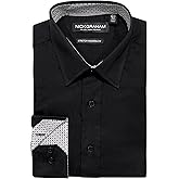 Nick Graham Long Sleeve Solid Dress Shirt for Men, Wrinkle Free Men’s Dress Shirt with Performance Fabric