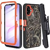 Thousandgear Compatible for Samsung Galaxy A07 2025, Built in Screen Protector, Belt Clip Holster Heavy Duty Defender Case Dustproof Shockproof Protection (Camo)