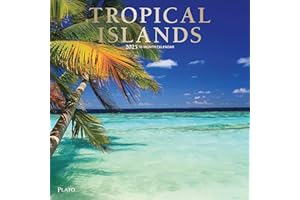 Tropical Islands | 2025 12 x 24 Inch Monthly Square Wall Calendar | Foil Stamped Cover | Plato | Scenic Travel Photography