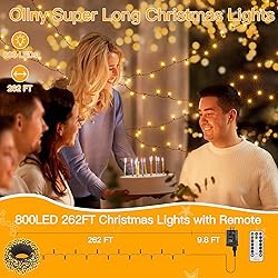 Ollny Christmas Lights 262FT 800LED, Plug-in