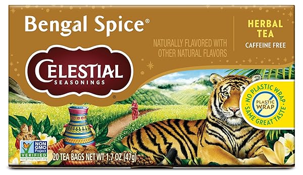 CELESTIAL SEASONINGS BENGAL SPICE HERBAL TEA, 20 TEA BAGS BOX