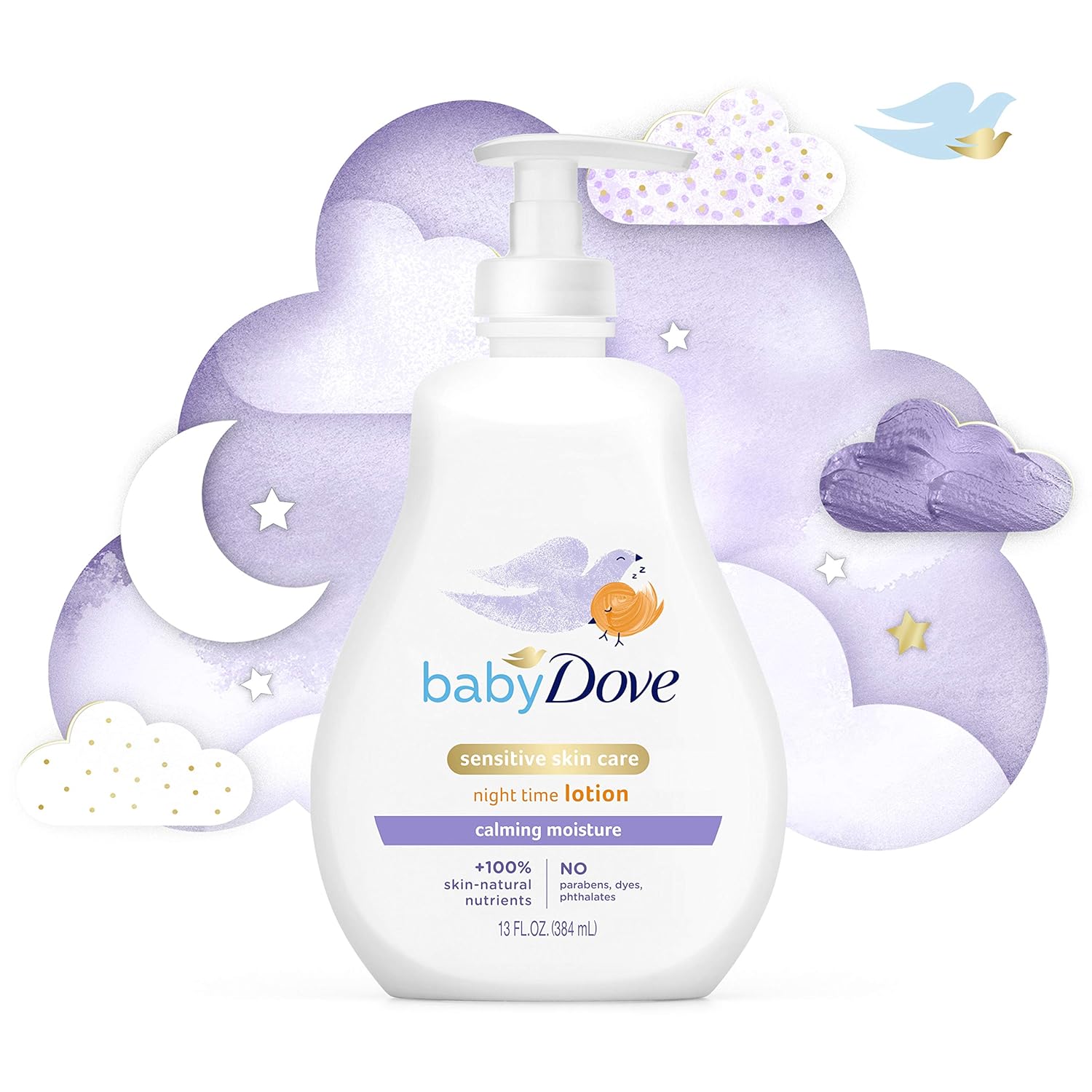 Baby Dove Sensitive Skin Care Baby Lotion For a Soothing Scented Lotion Calming Moisture Hypoallergenic and Dermatologist-Tested 13 oz: Beauty