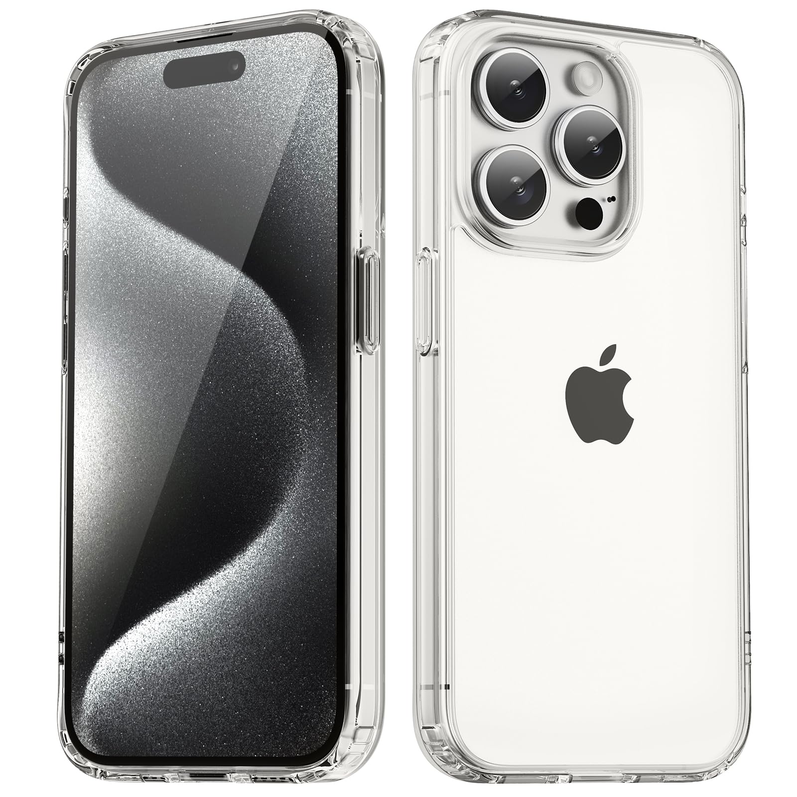 TIIXXA Matte Case for iPhone 15 Pro Case 6.1-Inch, Shockproof Drop Protection, Frosted Translucent Back Phone Cover, Anti-Fingerprint (Clear)