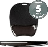 Fellowes Crystals Gel Mouse Mat Wrist Support Black - Non Slip Base view 6