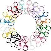 Lobster Claw Clasps for Keychains 24Pcs Metal Large Lobster Claw Clasps Flat Split Key Chain Rings Bag Charm Clip Keychain Clip Hooks for DIY Key Chain Supplies Accessories (Multicolor)