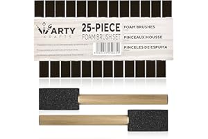 ARTY KRAFTS Pack of 25 Premium Quality Foam Paint Brushes Set - Versatile Foam Brush & Sponge Paint Brush - Ideal for Detailed Craftwork - Sponge Brush & Foam Brushes for Seamless Painting Experience