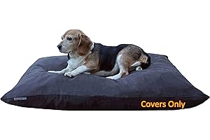 DOGBED4LESS Do It Yourself DIY Pet Bed Pillow Duvet Suede Cover + Waterproof Internal case for Dog/Cat at Medium 36"X29" Espresso Color - Covers only