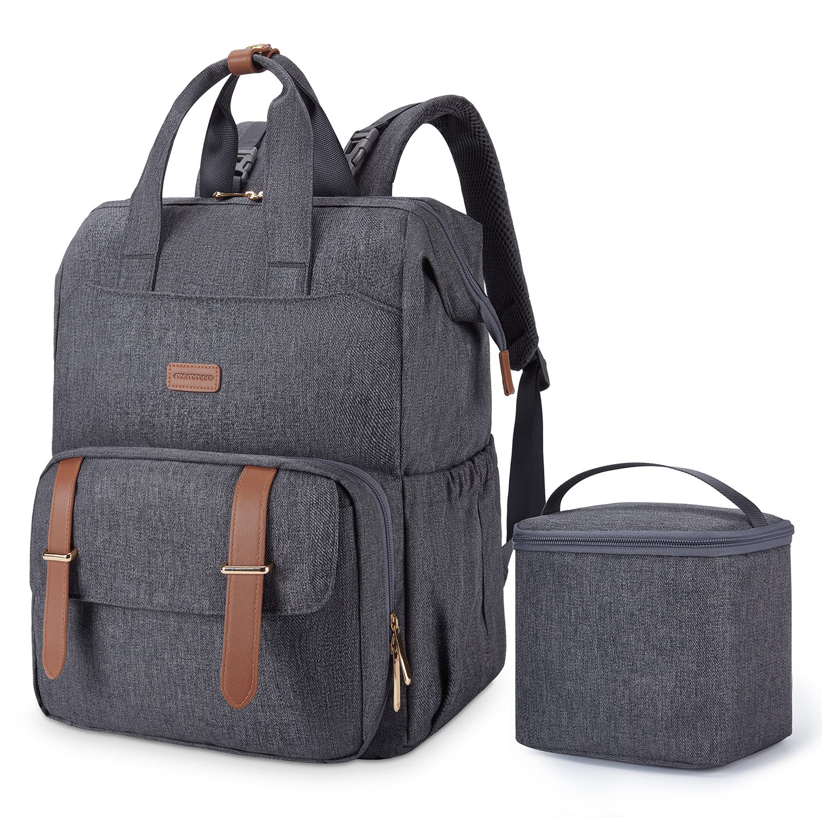 Photo 1 of mommore Breast Pump Bag Backpack for Spectra S1,S2 Medela Diaper Backpack for Working Moms with 15.6 inch Laptop Sleeve, Grey