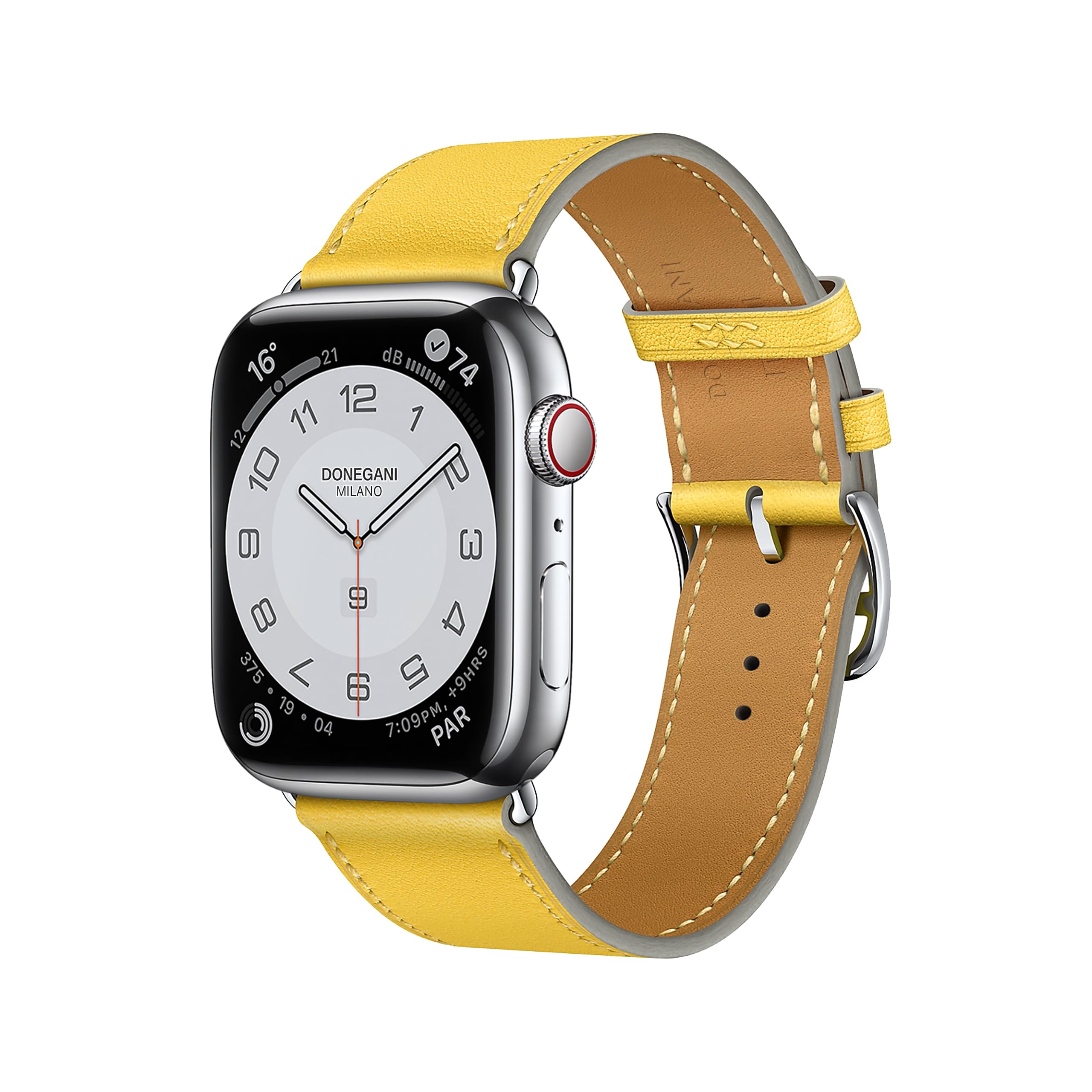 DONEGANI LB1 for Apple Watch Strap Ultra 2 Se 10 40mm 44mm 46mm 42mm 45mm 41mm 38mm 49mm Series 10 9 8 7 6 5 4 3 Band Women Men Leather Lemon Yellow