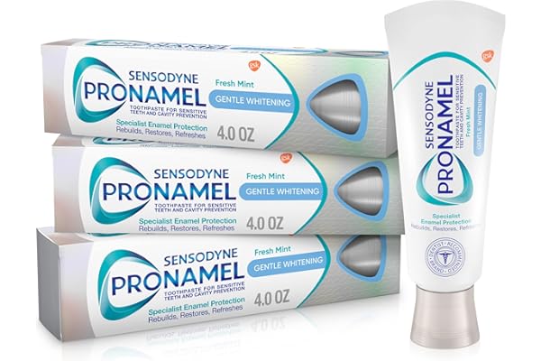 Sensodyne Pronamel Gentle Teeth Whitening Enamel Toothpaste for Sensitive Teeth, to Reharden and Strengthen Enamel, Amazon Exclusive, Fresh Mint - 4 Ounces (Pack of 3)