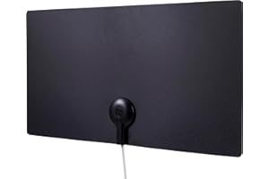 GE Ultra Edge Indoor TV Antenna, Slim Home Decor Reversible Black White, 4K 1080P VHF UHF, Long Range Antenna, Digital, HDTV 