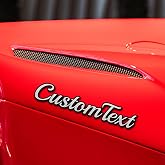 DIZZY New Car Emblem Badges Personalized - Acrylic Custom Text and Number Car Emblem with Adhensive Tape, Text Number, 3D Letter Automotive Badge for Front Hood (Fake Metal Finish)