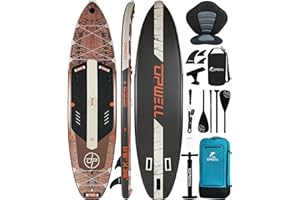 UPWELL 10'6"/11'/11'6" Inflatable Paddle Board, Stand Up Paddlboard for Youth & Adults, Stable Design, Premium SUP Accessories, Backpack, Leash, Hand Pump, Fins