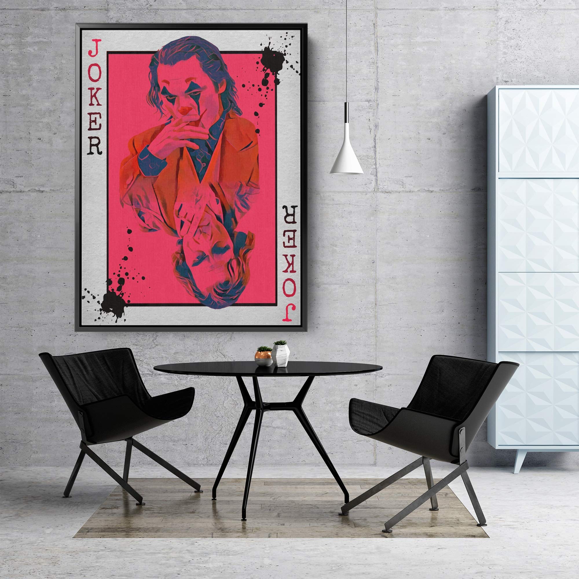 Joaquin Phoenix New Joker Playing Card Style Premium Design Painting Picture Canvas Wall Art Home De