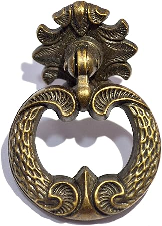 4 Sets Vintage Bronze Knobs Pulls Handles Antique Drawer Pull Ring